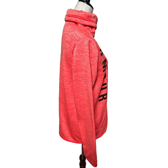 Under Armour Sweatshirt Women Medium Pink Coldgear Storm Fleece Lined Cowl Neck - Picture 7 of 11